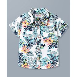 Babyhug Cotton Woven Half Sleeves Floral Printed Shirt & Cargo Shorts Set - Multicolor