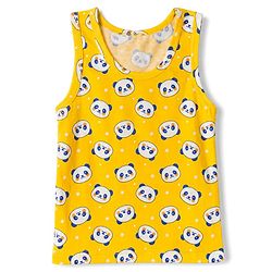 Babyhug 100% Cotton Single Jersey Knit Sleeveless Striped Sando With Panda & Star Print Pack of 3 - Blue, Yellow, Green