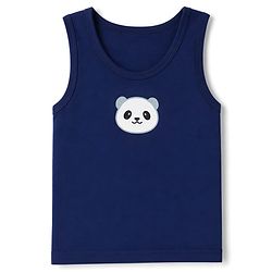 Babyhug 100% Cotton Single Jersey Knit Sleeveless Striped Sando With Panda & Star Print Pack of 3 - Blue, Yellow, Green