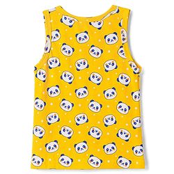 Babyhug 100% Cotton Single Jersey Knit Sleeveless Striped Sando With Panda & Star Print Pack of 3 - Blue, Yellow, Green