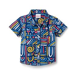Babyhug Cotton Woven Half Sleeves Printed Shirt & Denim Shorts - Multicolor