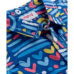 Babyhug Cotton Woven Half Sleeves Printed Shirt & Denim Shorts - Multicolor