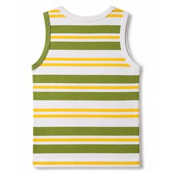 Babyhug 100% Cotton Knit Sleeveless Striped Sando Vests Pack Of 3 - Multicolor