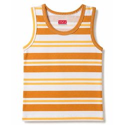 Babyhug 100% Cotton Knit Sleeveless Striped Sando Vests Pack Of 3 - Multicolor