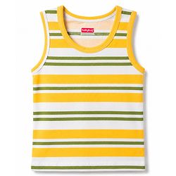 Babyhug 100% Cotton Knit Sleeveless Striped Sando Vests Pack Of 3 - Multicolor