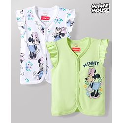Babyhug Disney Interlock Knit Half Sleeves Frill Jhablas With Minnie Mouse Graphic Print Pack of 2 - Multicolor
