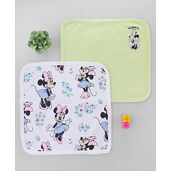 Babyhug DIsney Interlock Knit Hand & Face Towels With Minnie Mouse Graphic Pack of 2 L 27 x B 24 cm - Multicolor