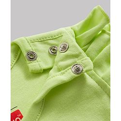 Babyhug Disney Interlock Knit Frill Sleeves Onesies with Minnie Mouse Graphic Pack of 2 - White & Green