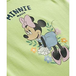 Babyhug Disney Interlock Knit Frill Sleeves Onesies with Minnie Mouse Graphic Pack of 2 - White & Green