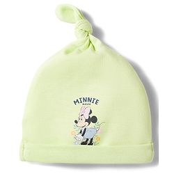 Babyhug Disney Interlock Knit  Pony Caps With Minnie Mouse Print Pack of 2 Multicolor - Diameter 16 cm