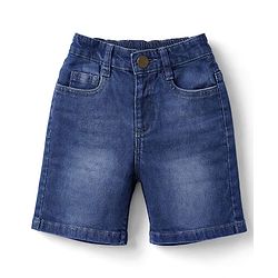 Babyhug Cotton Woven Half Sleeves Checks Shirt & Denim Shorts Set - Blue