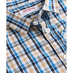 Babyhug Cotton Woven Half Sleeves Checks Shirt & Shorts Set - Multicolor