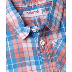 Babyhug Cotton Woven Half Sleeves Checks Shirt & Shorts Set - Multicolor