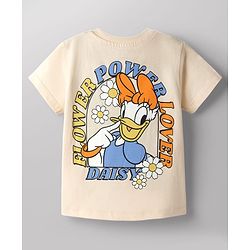 Babyhug Disney Single Jersey Knit Half Sleeves T-Shirt & Shorts Set With Daisy Duck Graphics - Multicolor