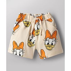 Babyhug Disney Single Jersey Knit Half Sleeves T-Shirt & Shorts Set With Daisy Duck Graphics - Multicolor