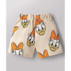 Babyhug Disney Single Jersey Knit Half Sleeves T-Shirt & Shorts Set With Daisy Duck Graphics - Multicolor