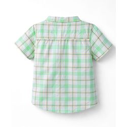 Babyhug Cotton Woven Half Sleeves Checks Shirt & Denim Shorts Set - Multicolor