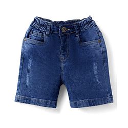 Babyhug Cotton Woven Half Sleeves Checks Shirt & Denim Shorts Set - Multicolor