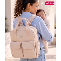 Babyhug UrbanEase Premium Diaper Backpack with Changing Mat - Pink