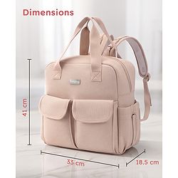Babyhug UrbanEase Premium Diaper Backpack with Changing Mat - Pink