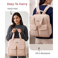 Babyhug UrbanEase Premium Diaper Backpack with Changing Mat - Pink