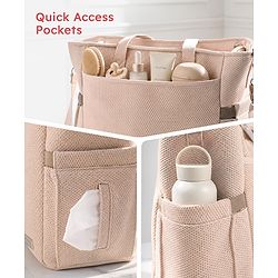 Babyhug EliteCare Premium 2 in 1 Diaper Bag with Diaper Changing Mat - Beige| Insulated Bottle Pocket| Spacious Storage Compartments| Quick-Access Front & Side Pockets| Convertible Handbag & Sling Bag