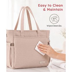 Babyhug EliteCare Premium 2 in 1 Diaper Bag with Diaper Changing Mat - Beige| Insulated Bottle Pocket| Spacious Storage Compartments| Quick-Access Front & Side Pockets| Convertible Handbag & Sling Bag