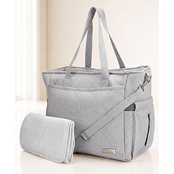 Babyhug EliteCare Premium 2 in 1 Diaper Bag with Diaper Changing Mat - Beige| Insulated Bottle Pocket| Spacious Storage Compartments| Quick-Access Front & Side Pockets| Convertible Handbag & Sling Bag