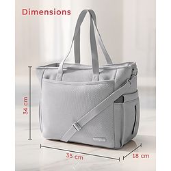 Babyhug EliteCare Premium 2 in 1 Diaper Bag with Diaper Changing Mat - Beige| Insulated Bottle Pocket| Spacious Storage Compartments| Quick-Access Front & Side Pockets| Convertible Handbag & Sling Bag