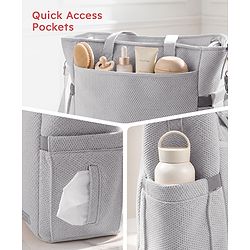 Babyhug EliteCare Premium 2 in 1 Diaper Bag with Diaper Changing Mat - Beige| Insulated Bottle Pocket| Spacious Storage Compartments| Quick-Access Front & Side Pockets| Convertible Handbag & Sling Bag