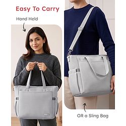 Babyhug EliteCare Premium 2 in 1 Diaper Bag with Diaper Changing Mat - Beige| Insulated Bottle Pocket| Spacious Storage Compartments| Quick-Access Front & Side Pockets| Convertible Handbag & Sling Bag