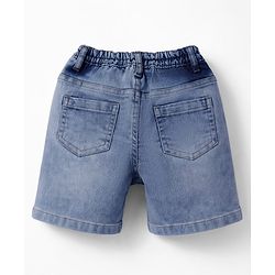 Babyhug Cotton Woven Half Sleeves Striped Shirt & Denim Shorts Set - Multicolor