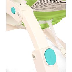 Babyhug 2 In 1 Baby Bouncer Rocker & Reclining Chair - Green| Built-in Music| Soothing Vibration| Fold-out Stand for Stable Position| Compact Fold| Safety Harness| Removable Fabric