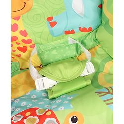 Babyhug 2 In 1 Baby Bouncer Rocker & Reclining Chair - Green| Built-in Music| Soothing Vibration| Fold-out Stand for Stable Position| Compact Fold| Safety Harness| Removable Fabric