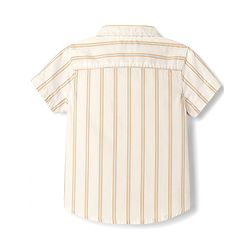 Babyhug Cotton Woven Half Sleeves Striped Shirt & Shorts Set - Rust Orange