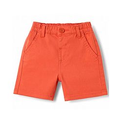 Babyhug Cotton Woven Half Sleeves Striped Shirt & Shorts Set - Rust Orange