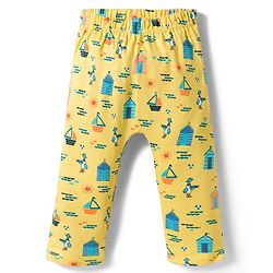 Babyhug Interlock Knit Full Length Diaper Pants with Nautical Theme Print Pack of 3 - Multicolor