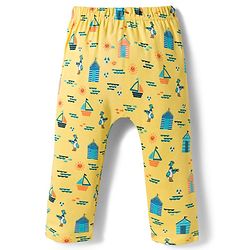 Babyhug Interlock Knit Full Length Diaper Pants with Nautical Theme Print Pack of 3 - Multicolor