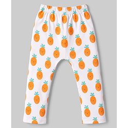 Babyhug Cotton Knit Full Length  Diaper Leggings With Fruits Print Pack of 3 - Multicolor