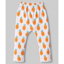 Babyhug Cotton Knit Full Length  Diaper Leggings With Fruits Print Pack of 3 - Multicolor
