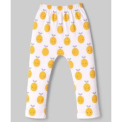 Babyhug Cotton Knit Full Length  Diaper Leggings With Fruits Print Pack of 3 - Multicolor