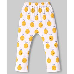 Babyhug Cotton Knit Full Length  Diaper Leggings With Fruits Print Pack of 3 - Multicolor