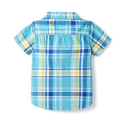 Babyhug Cotton Woven To Denim Half Sleeves Checks Shirt & Shorts Set - Multicolor