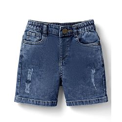Babyhug Cotton Woven Half Sleeves Checks Shirt & Denim Shorts Set - Yellow & Blue
