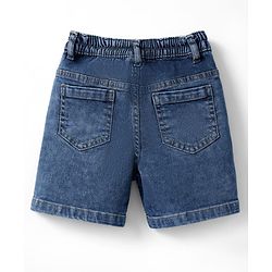 Babyhug Cotton Woven Half Sleeves Checks Shirt & Denim Shorts Set - Yellow & Blue