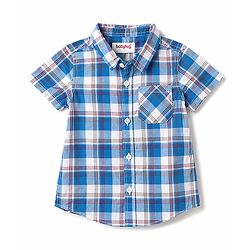 Babyhug Cotton Woven Half Sleeves Checked Shirt & Cargo Shorts Set - Multicolor