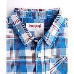Babyhug Cotton Woven Half Sleeves Checked Shirt & Cargo Shorts Set - Multicolor