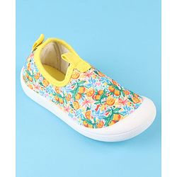 Cute Walk by Babyhug Slip On Casual Shoes with Fruit Print - Yellow