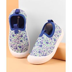 Cute Walk by Babyhug Slip On Casual Shoes with Floral Print - Blue