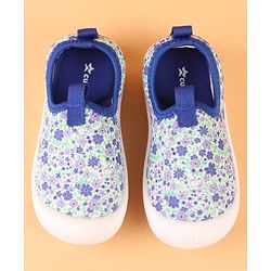 Cute Walk by Babyhug Slip On Casual Shoes with Floral Print - Blue